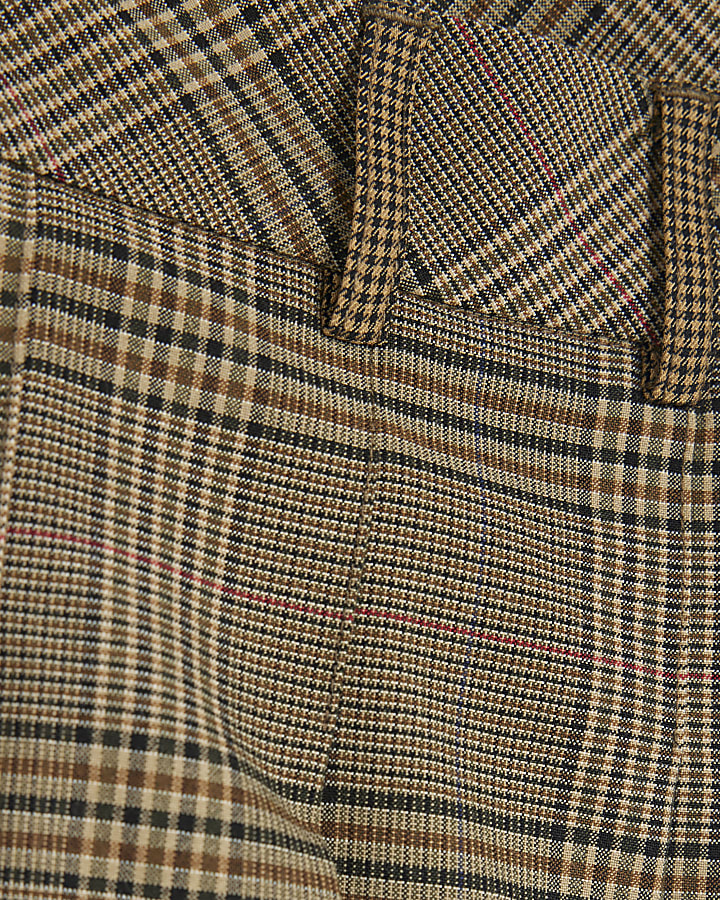 Brown Check Pleated Skort