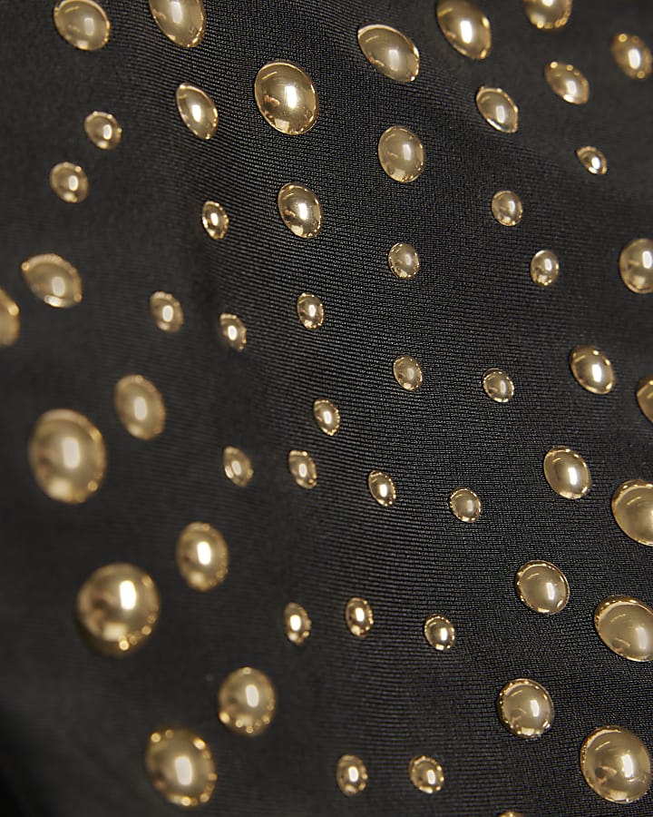 Black Studded Low Waisted Bikini Bottoms