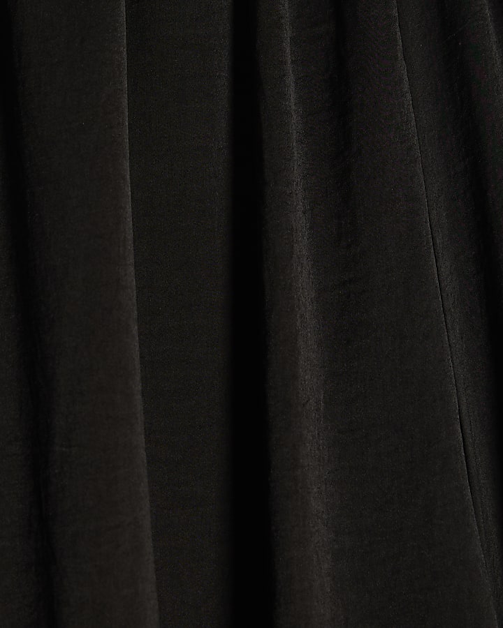 Black Satin Balloon leg trousers