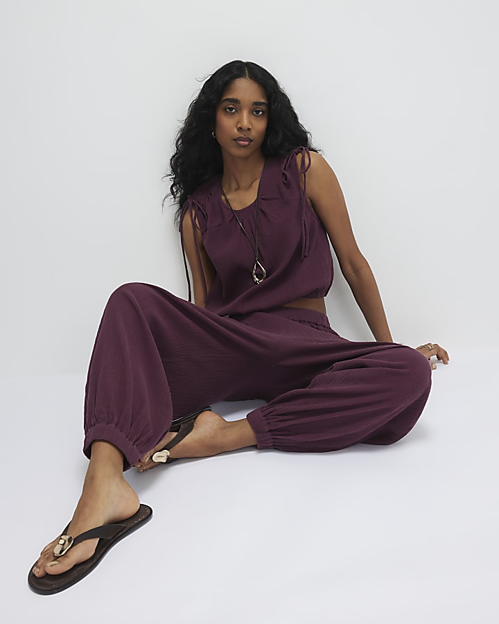 Red Tie Shoulder Lounge Set