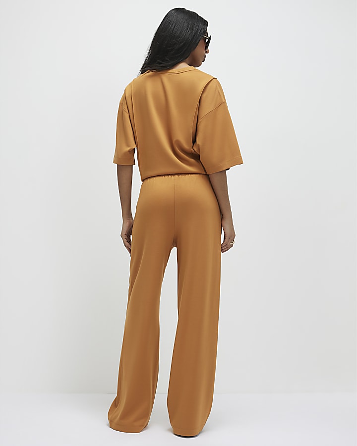 Orange Wide Leg Joggers