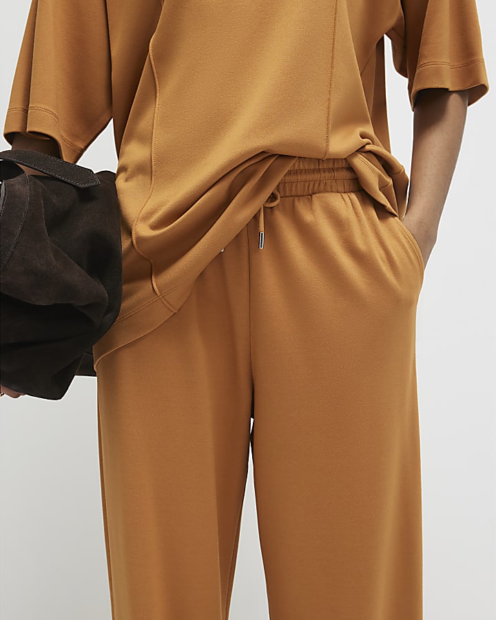 Orange Wide Leg Joggers