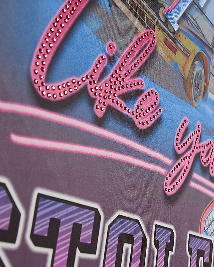 Grey Year Zero All Over Print Midi Skirt