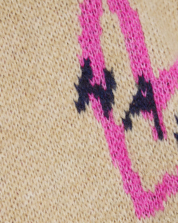 Beige Happy Conversational Cardigan