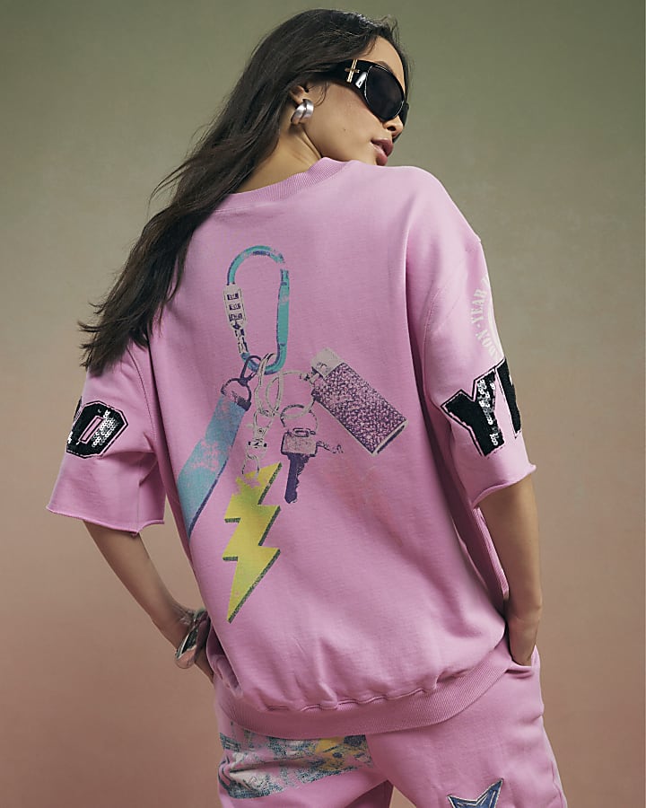 Pink Year Zero Short Sleeve Sweatshirt