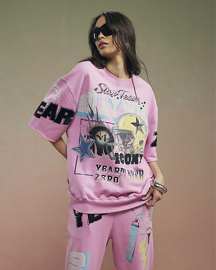 Pink Year Zero Short Sleeve Sweatshirt