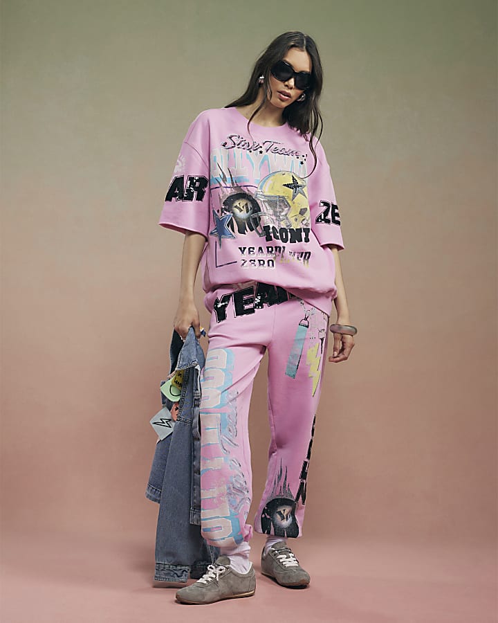 Pink Year Zero Short Sleeve Sweatshirt