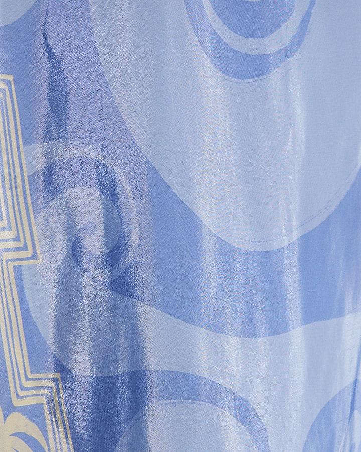 Blue Abstract Palm Print Cami Top