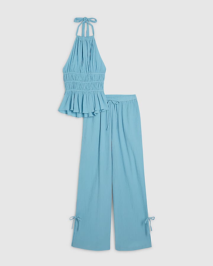 Blue Halter Set