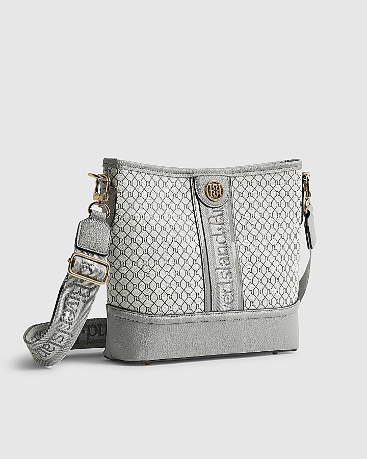 Grey Monogram Webbed Front Bucket Bag