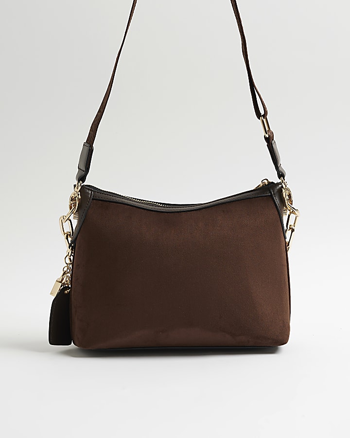 Brown Chain Front Cross Body Bag