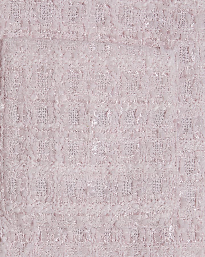 Pink Front Pocket Boucle Shorts