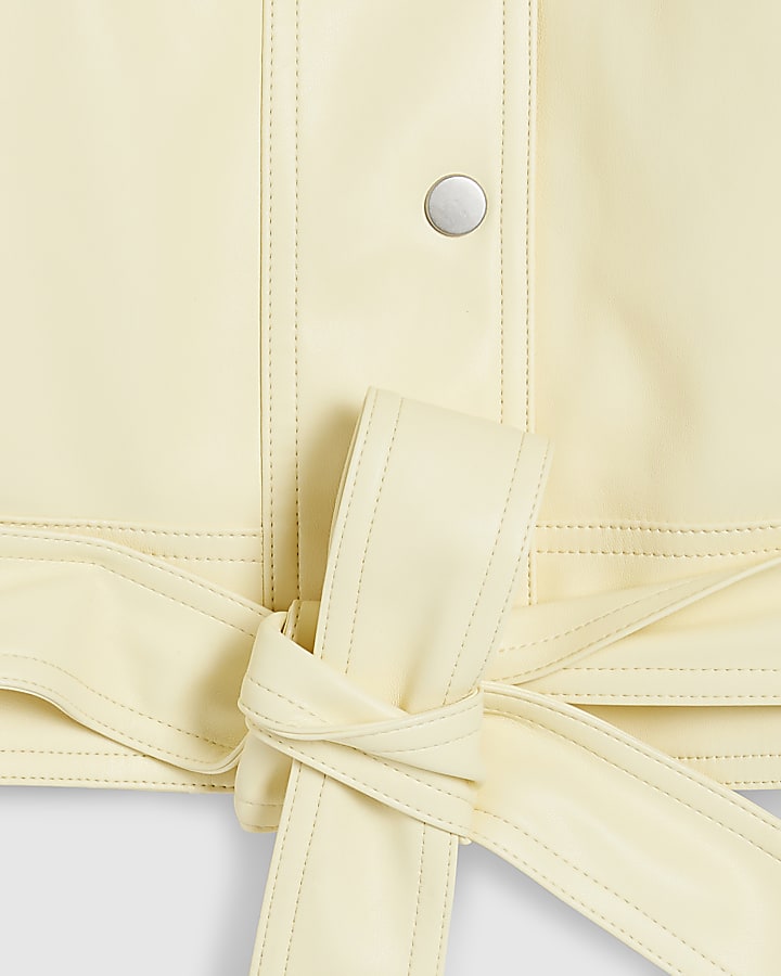 Yellow Batwing Low Belt Bomber Jacket