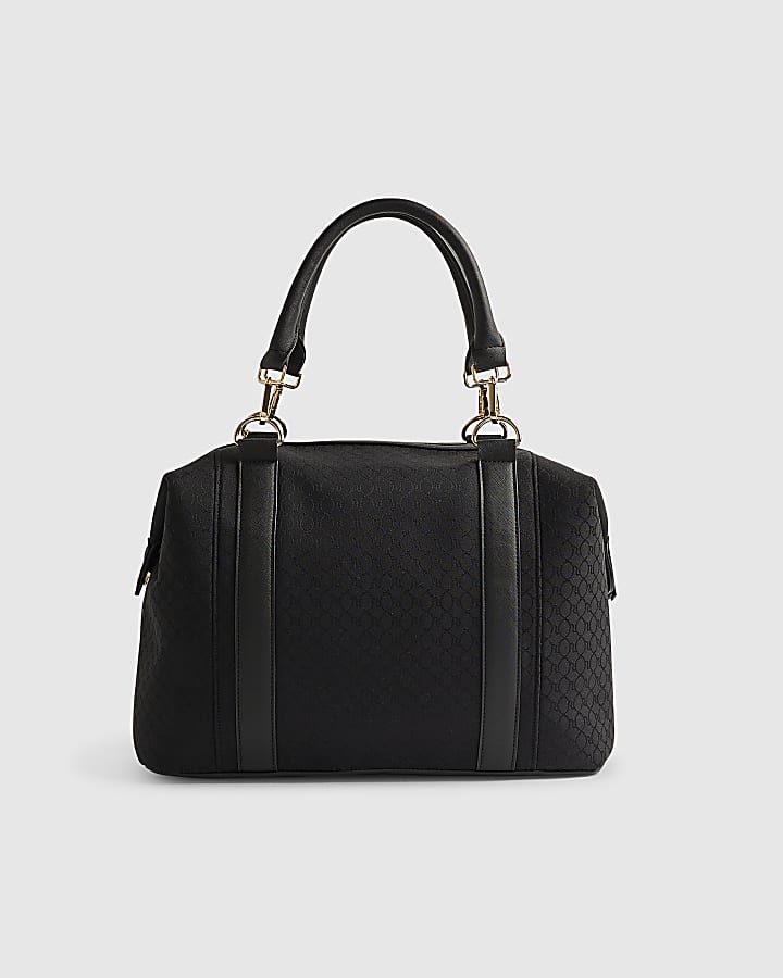 Black Charm Jacquard Monogram Holdall Bag