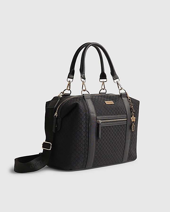 Black Charm Jacquard Monogram Holdall Bag