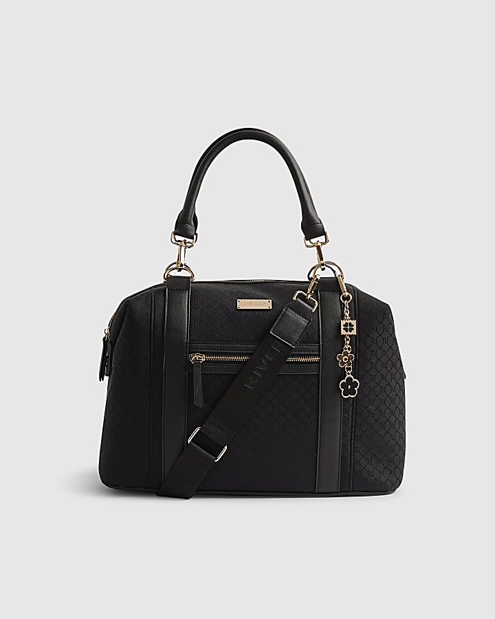 Black Charm Jacquard Monogram Holdall Bag