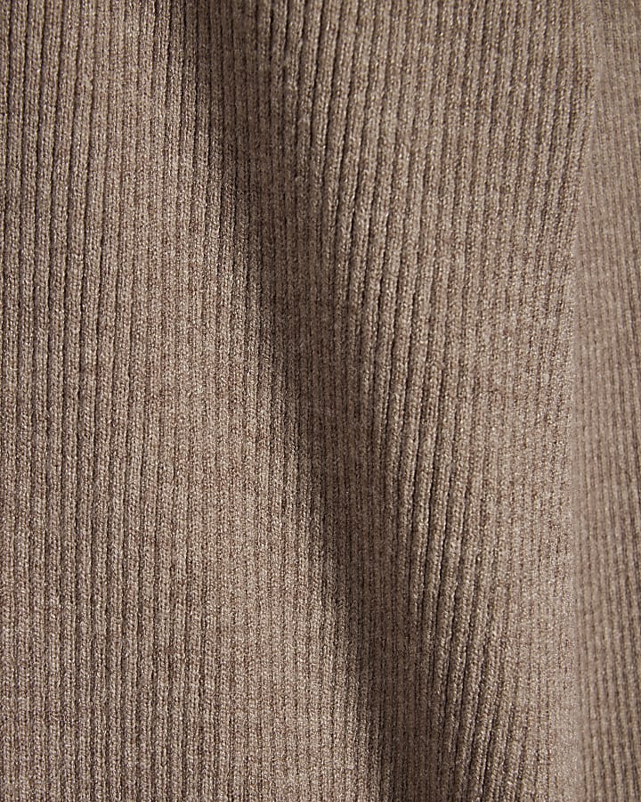 Beige Knitted Tie Waist Cardigan