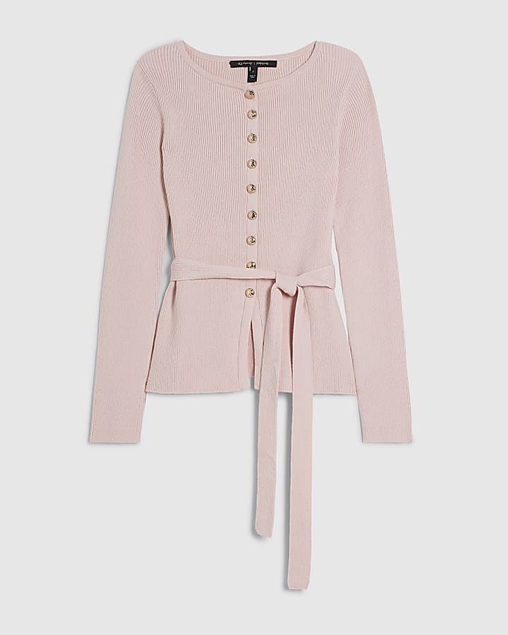 Pink Waisted Cardigan