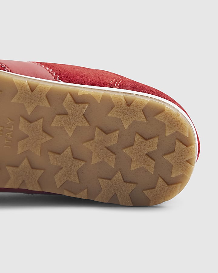 Red Suede Retro Trainers