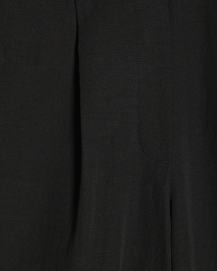 Black Scallop Trim Wide Leg Trousers