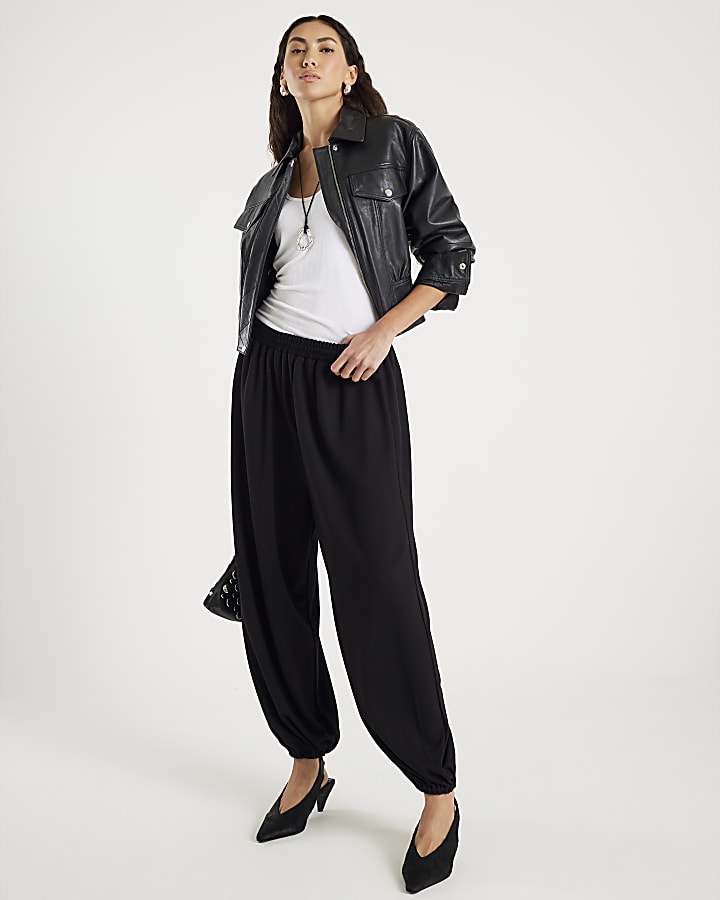 Black Balloon Leg Trousers
