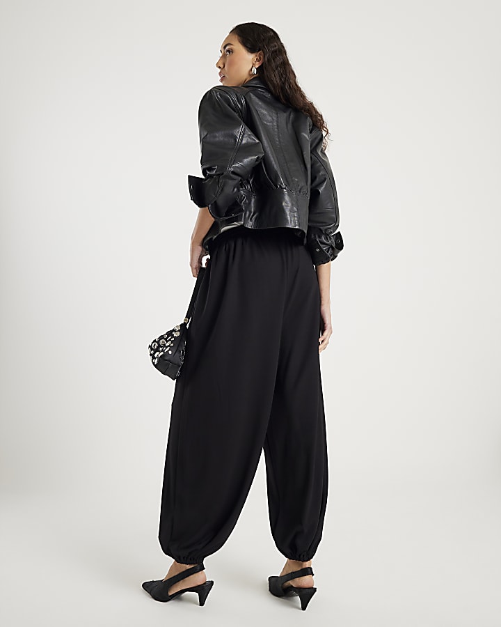 Black Balloon Leg Trousers