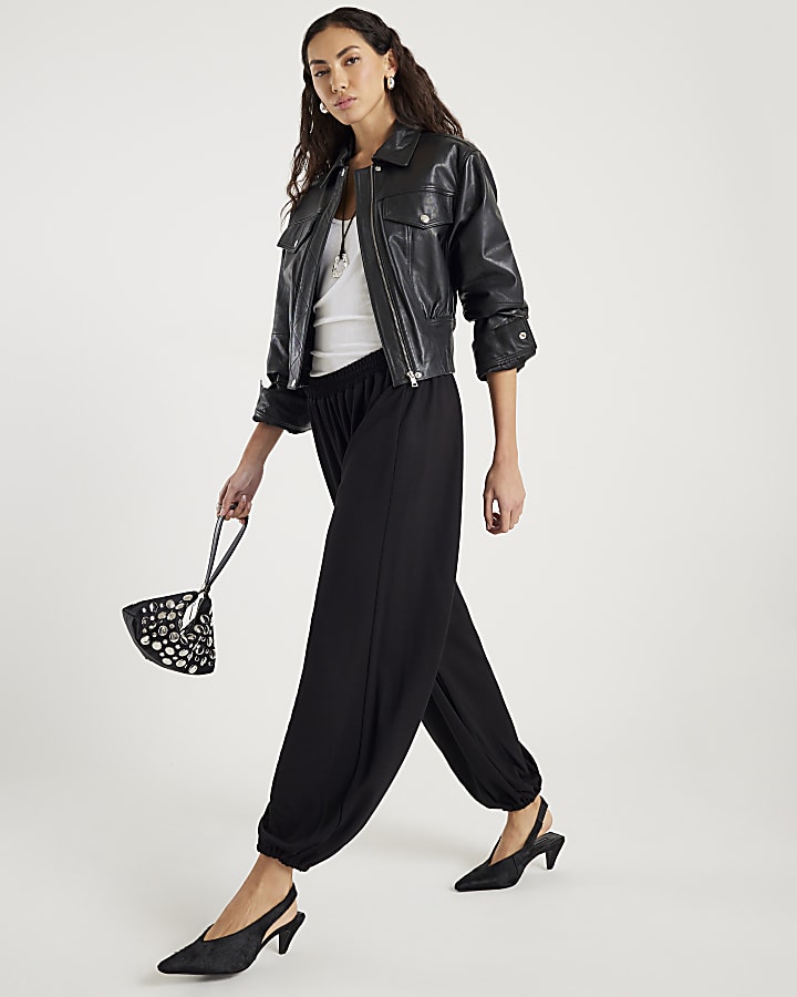 Black Balloon Leg Trousers