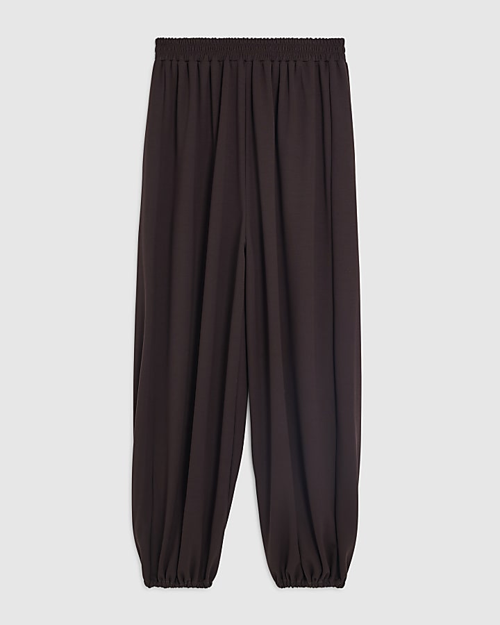 Brown Premium Balloon Leg Trousers