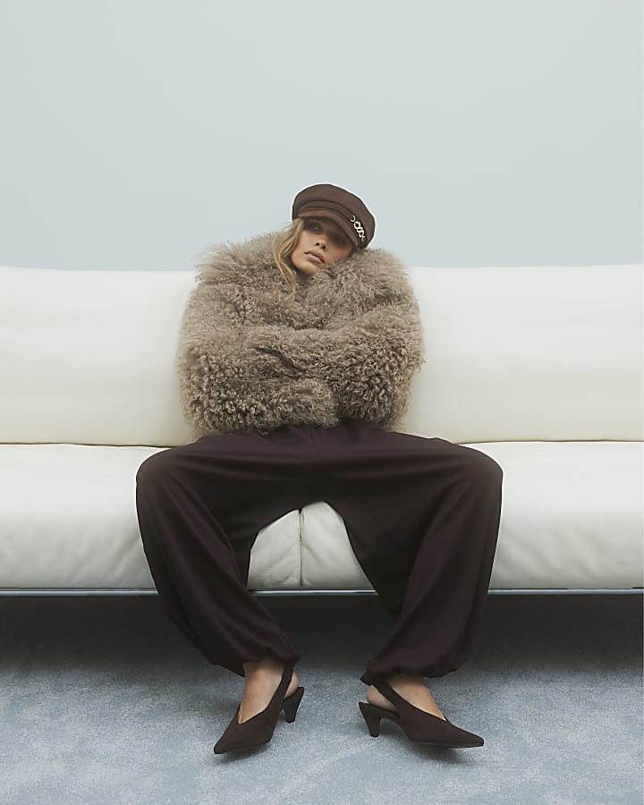 Brown Premium Balloon Leg Trousers