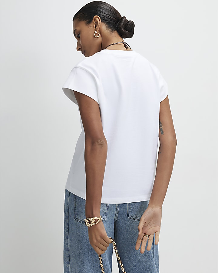 White Cap Sleeve T-shirt
