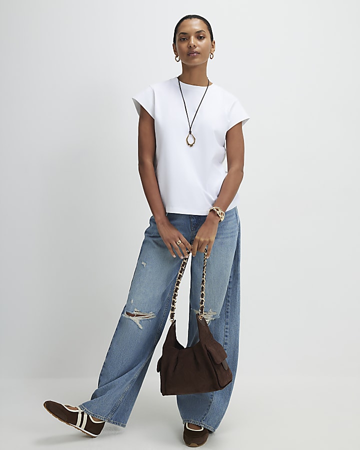 White Cap Sleeve T-shirt