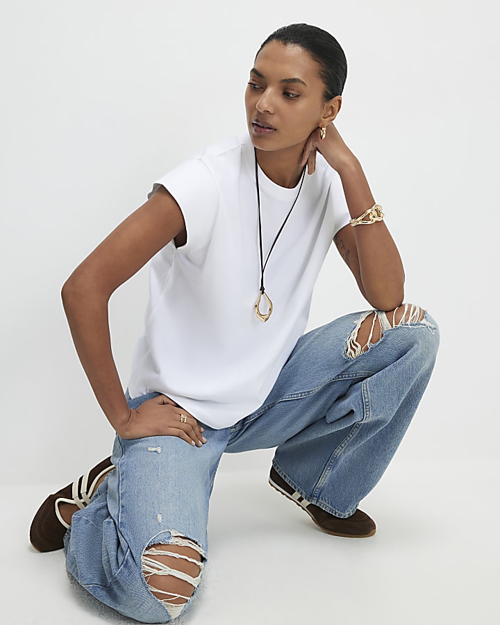 White Cap Sleeve T-shirt