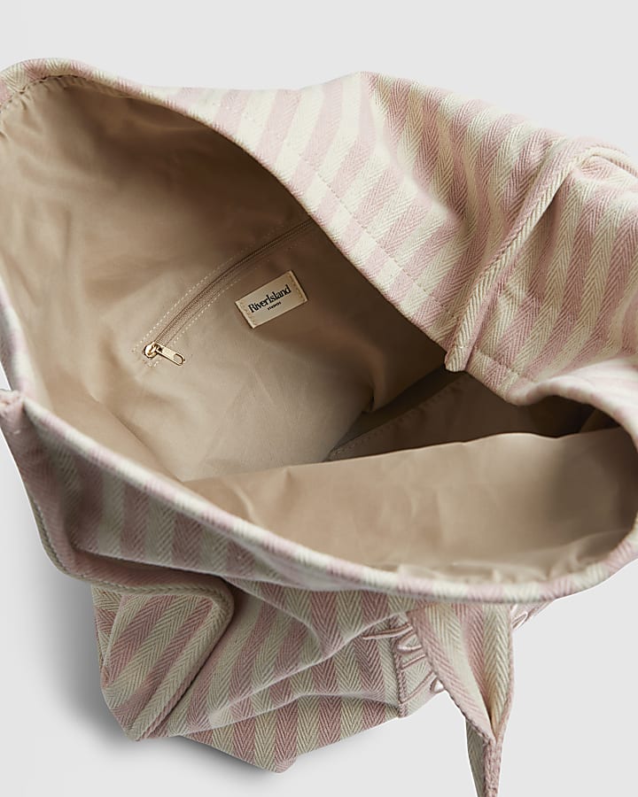 Pink Striped Soak up the Sun Roll Top Bag