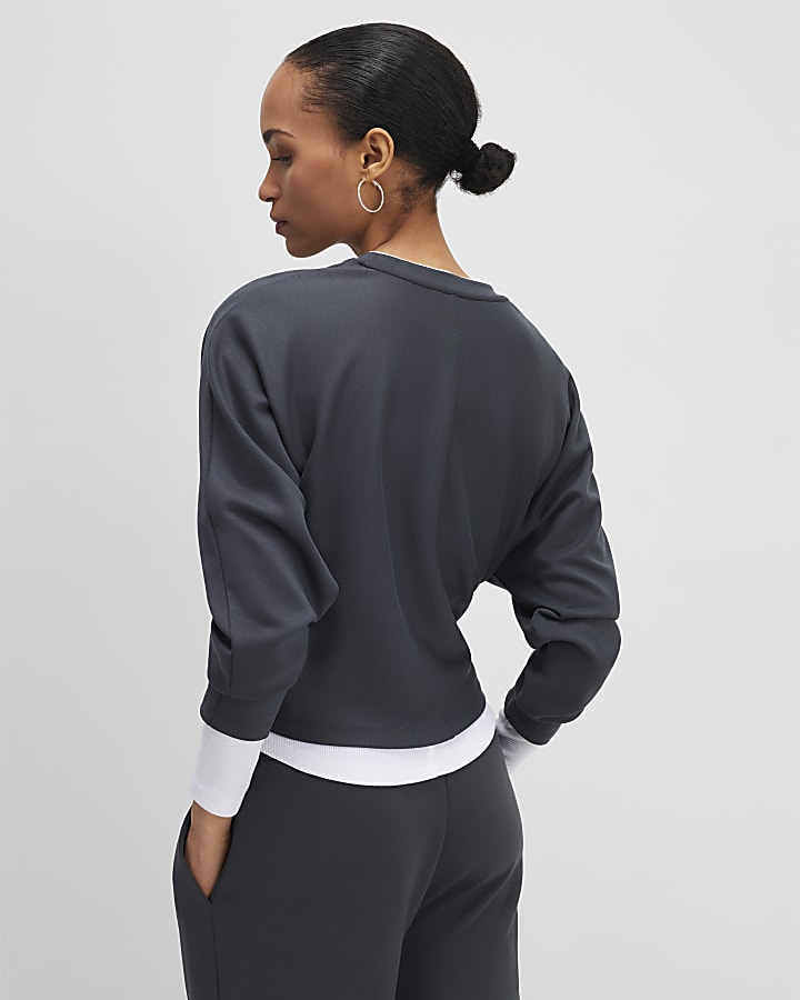 Grey Premium Batwing Sleeve Sweatshirt