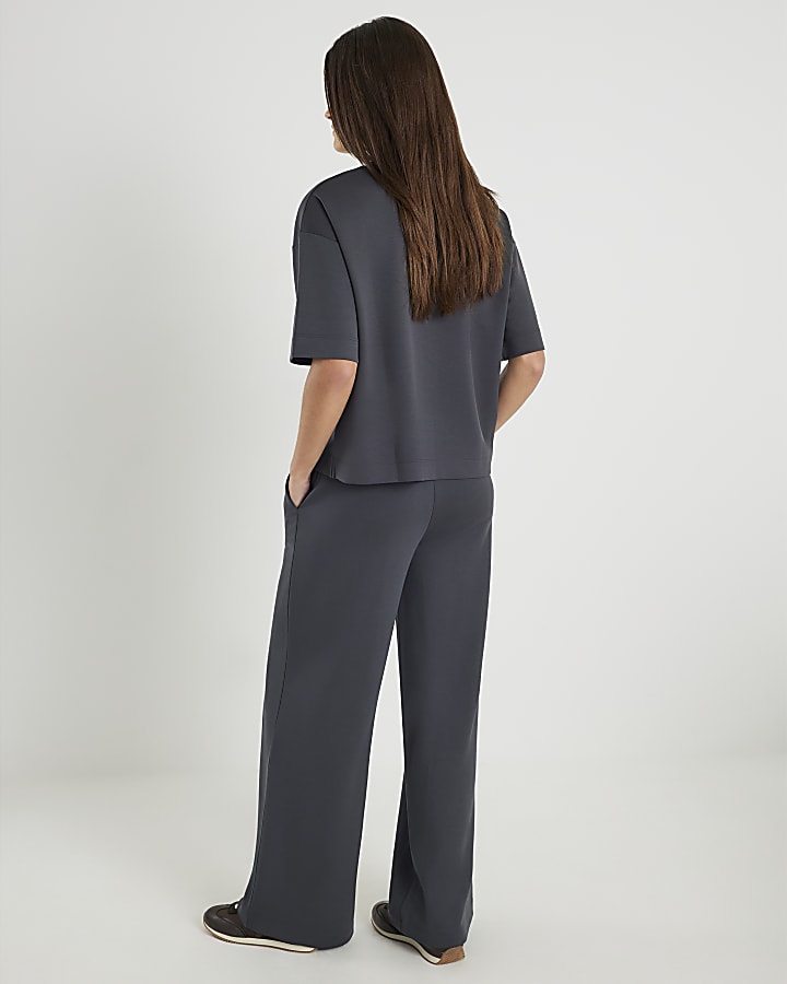 Grey Premium Wide Leg Joggers