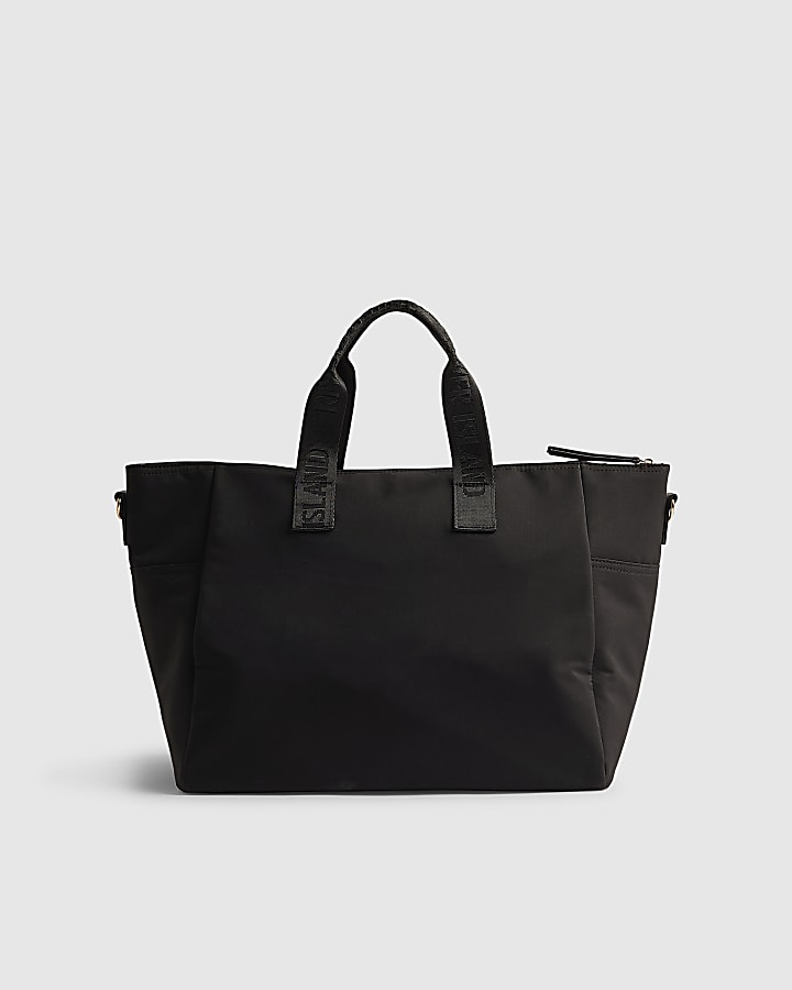 Black Large Webbing Strap Holdall Bag