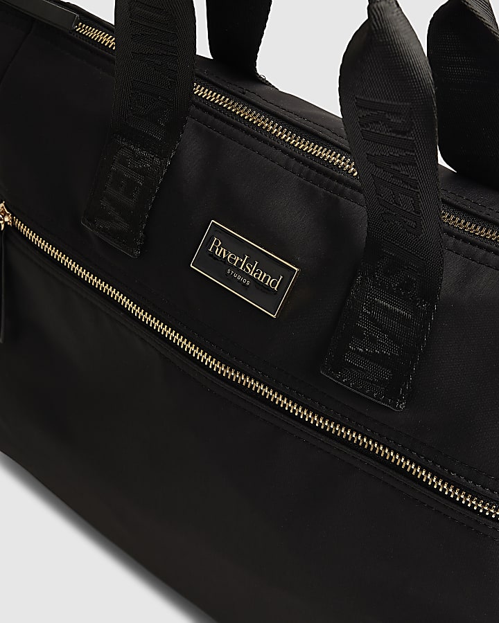 Black Large Webbing Strap Holdall Bag