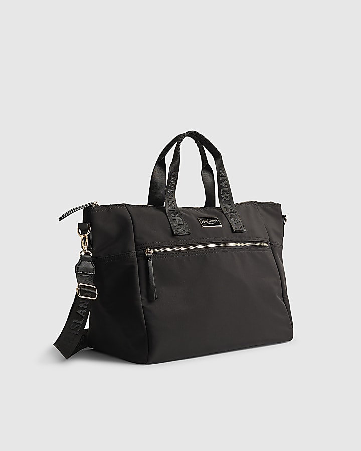 Black Large Webbing Strap Holdall Bag