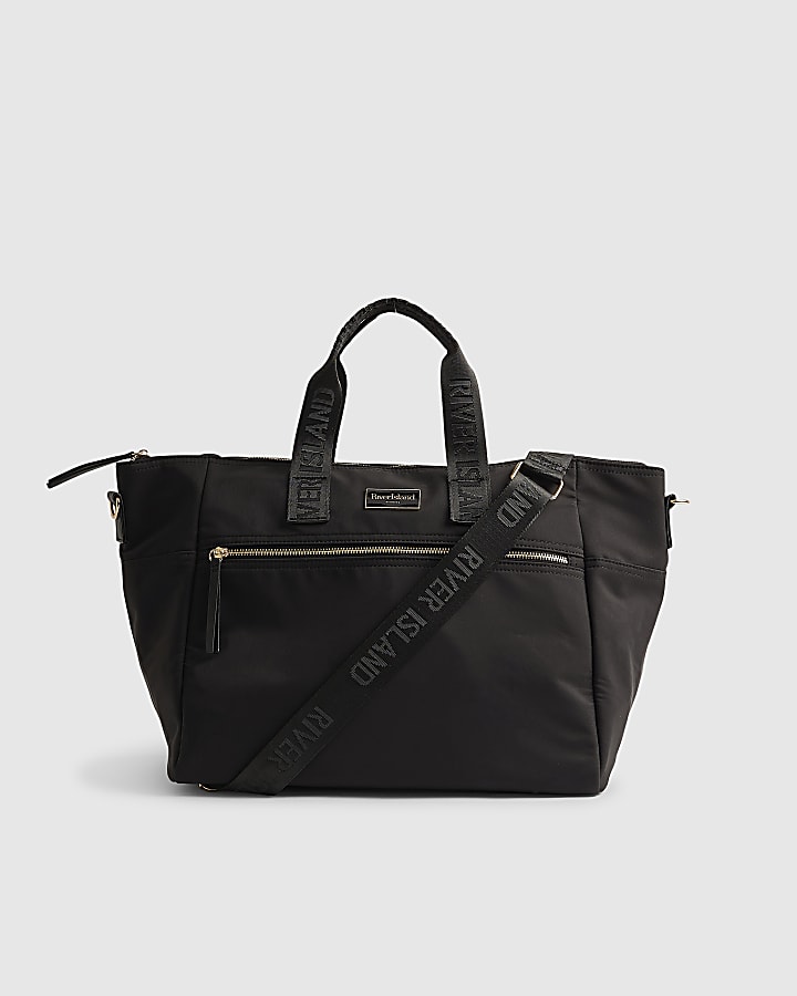 Black Large Webbing Strap Holdall Bag