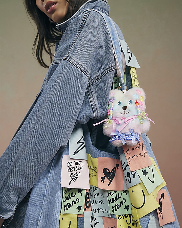 Pink Year Zero Teddy Bear Charm Keyring