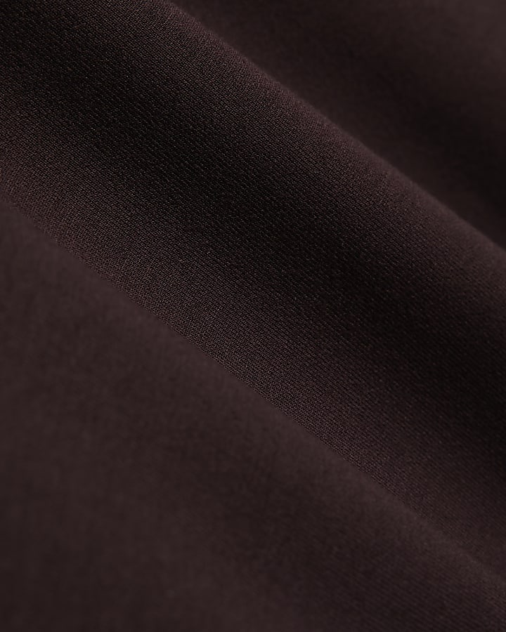 Petite Brown Tie Front Premium Top