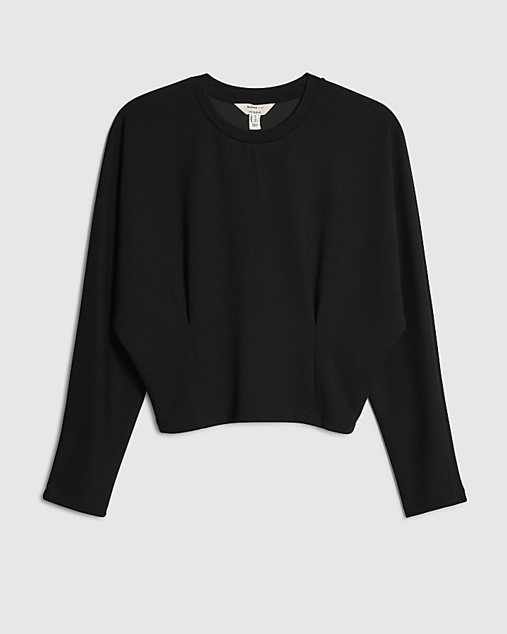Petite Black Premium Batwing Sweatshirt