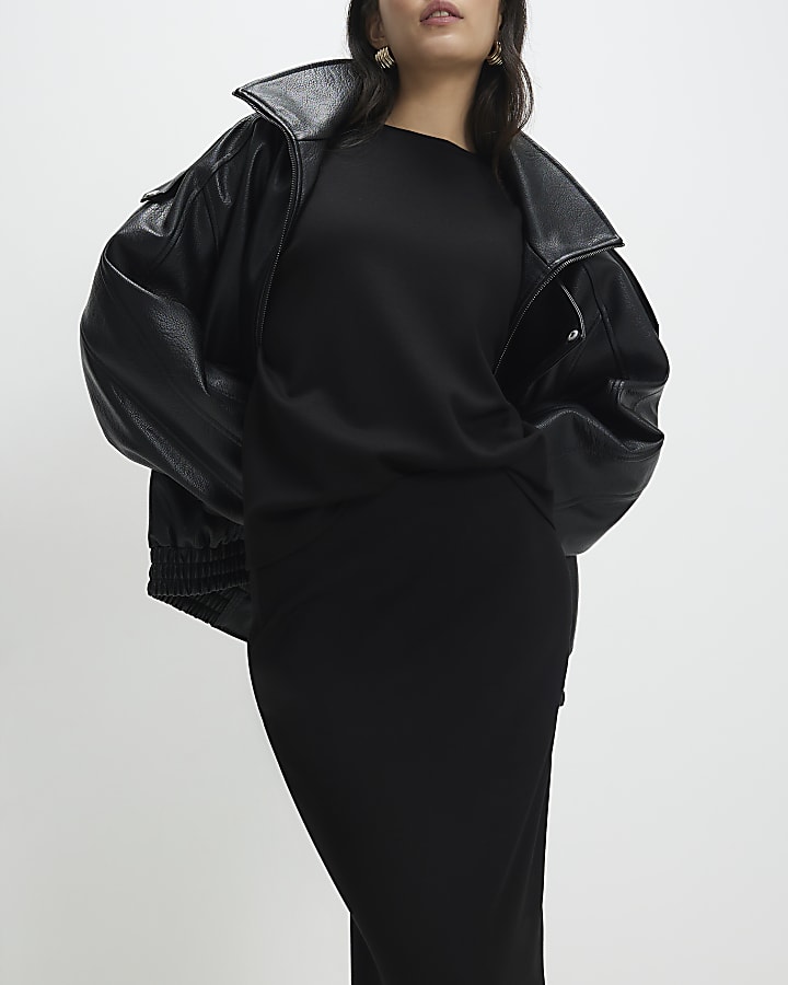 Petite Black Premium Maxi Skirt