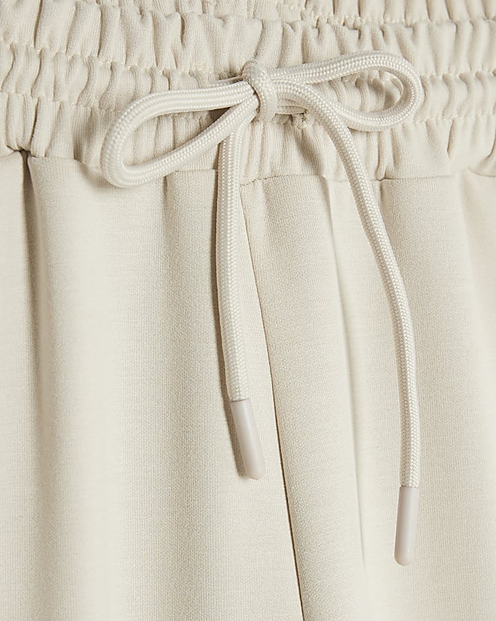 Petite Cream Premium Wide Leg Joggers