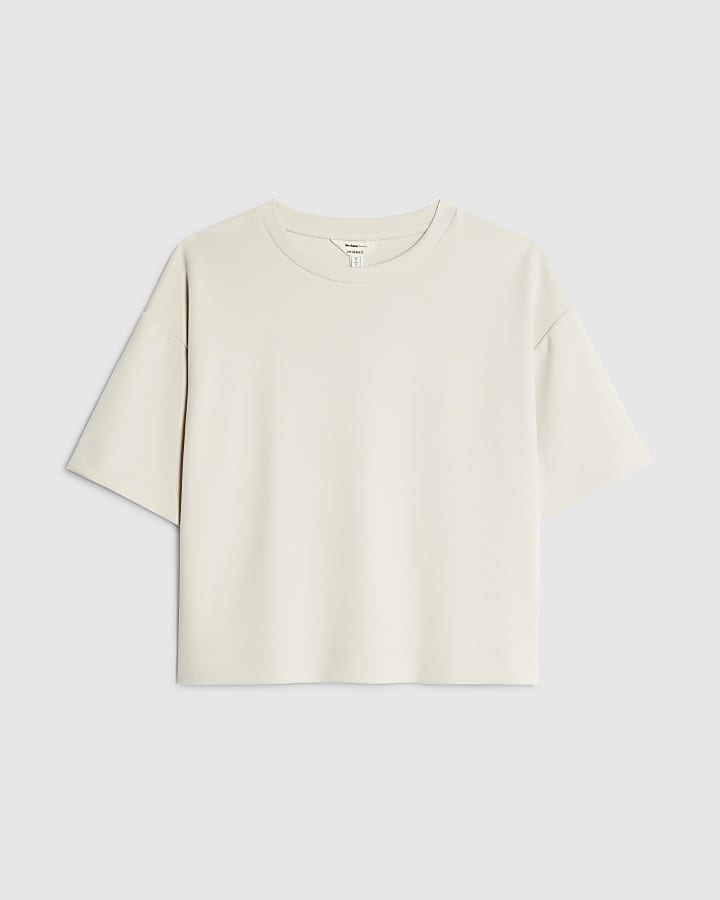 Petite Cream Premium Boxy T-shirt