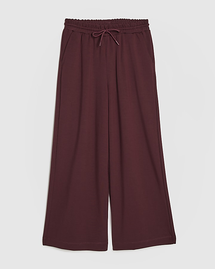 Petite Red Premium Wide Leg Joggers