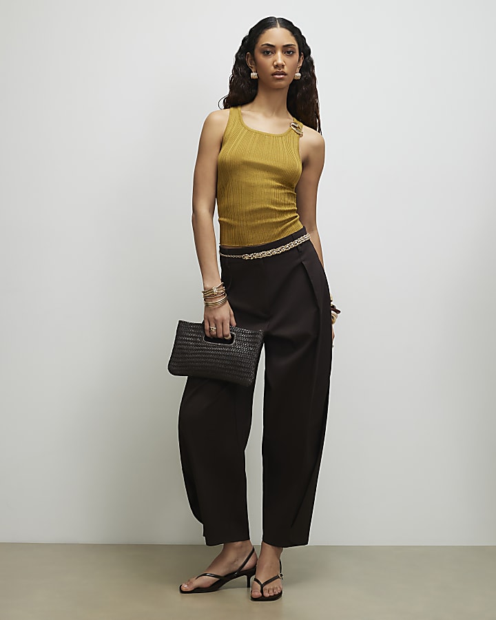 Khaki Buckle Knitted Vest