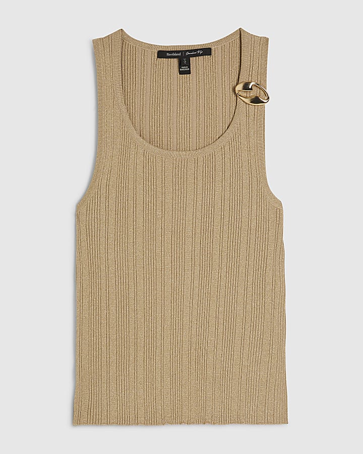 Gold Buckle Knitted Vest