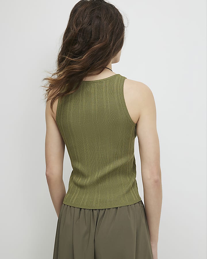 Green Ribbed Vest