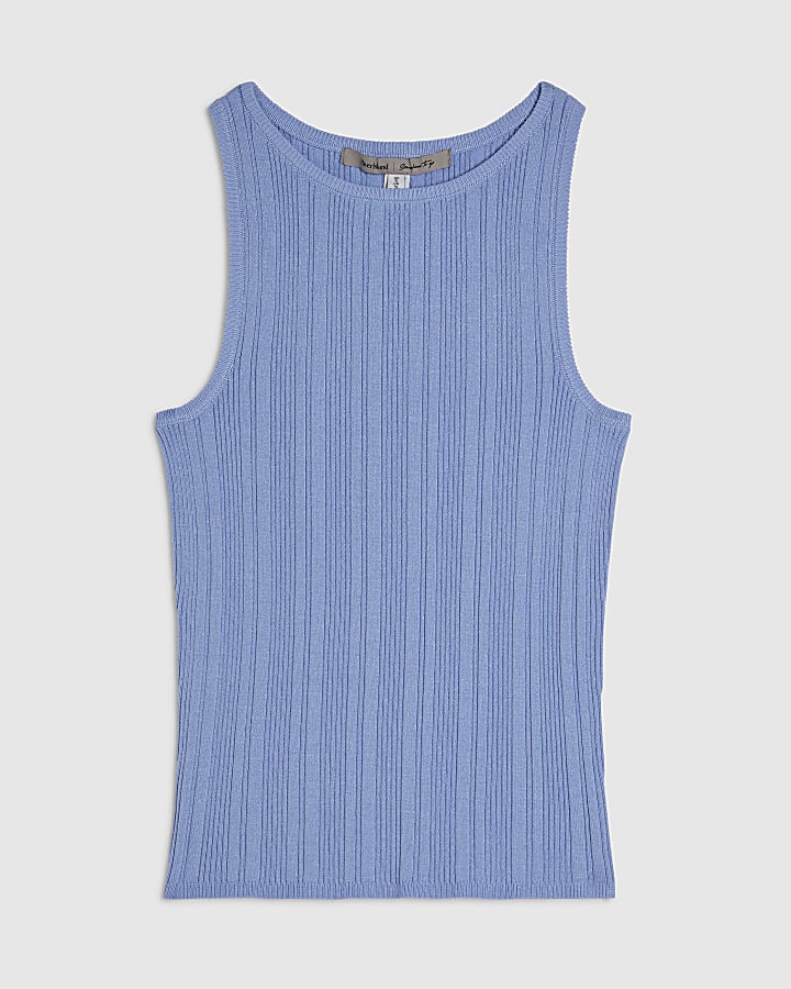 Blue Rib Vest Top